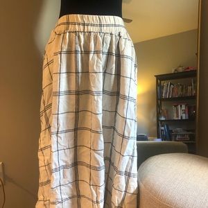 Checkered print midi circle skirt